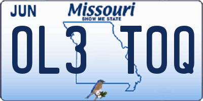 MO license plate OL3T0Q