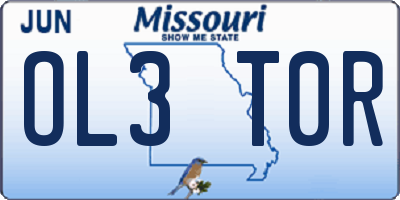 MO license plate OL3T0R