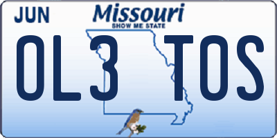 MO license plate OL3T0S