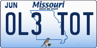 MO license plate OL3T0T