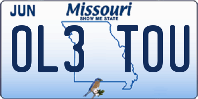 MO license plate OL3T0U
