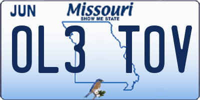 MO license plate OL3T0V