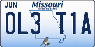 MO license plate OL3T1A