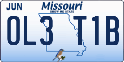 MO license plate OL3T1B