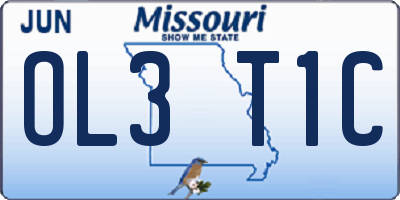 MO license plate OL3T1C
