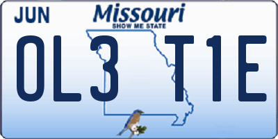 MO license plate OL3T1E