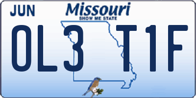 MO license plate OL3T1F