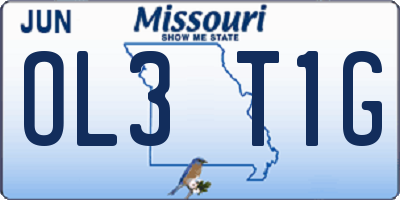 MO license plate OL3T1G