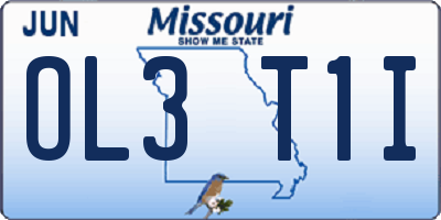 MO license plate OL3T1I