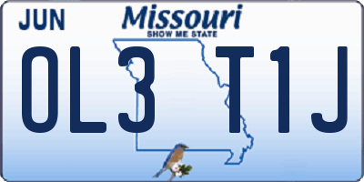 MO license plate OL3T1J
