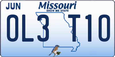 MO license plate OL3T1O