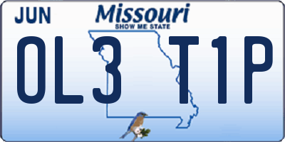 MO license plate OL3T1P