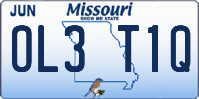 MO license plate OL3T1Q