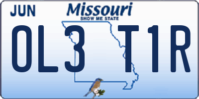 MO license plate OL3T1R