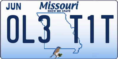 MO license plate OL3T1T