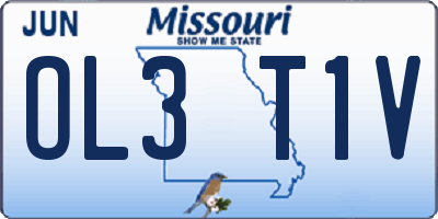MO license plate OL3T1V