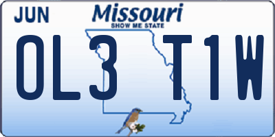 MO license plate OL3T1W