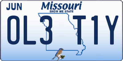 MO license plate OL3T1Y