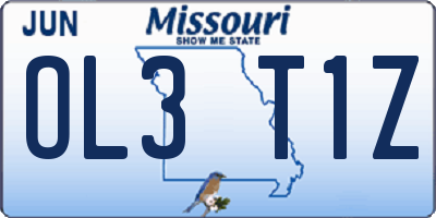 MO license plate OL3T1Z