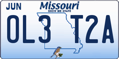 MO license plate OL3T2A