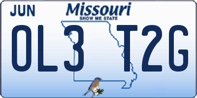 MO license plate OL3T2G