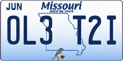 MO license plate OL3T2I