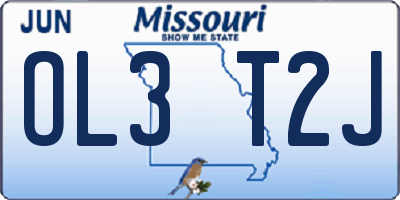 MO license plate OL3T2J