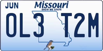 MO license plate OL3T2M