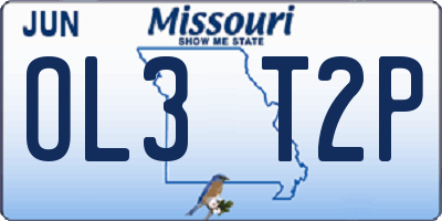 MO license plate OL3T2P