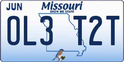 MO license plate OL3T2T