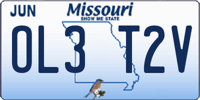 MO license plate OL3T2V