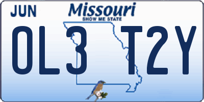 MO license plate OL3T2Y