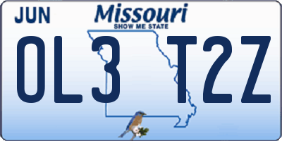 MO license plate OL3T2Z