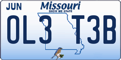 MO license plate OL3T3B