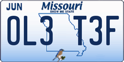 MO license plate OL3T3F