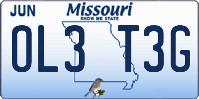 MO license plate OL3T3G