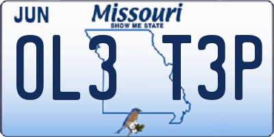 MO license plate OL3T3P