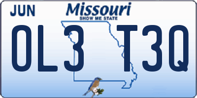 MO license plate OL3T3Q