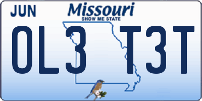 MO license plate OL3T3T