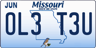 MO license plate OL3T3U