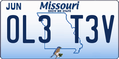 MO license plate OL3T3V