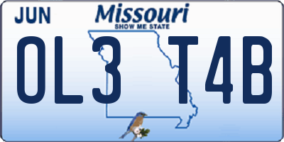 MO license plate OL3T4B