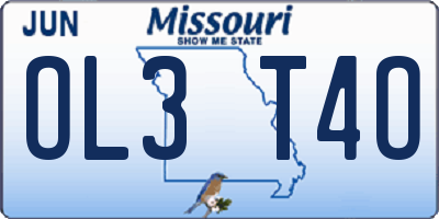 MO license plate OL3T4O