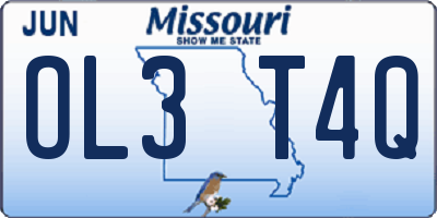 MO license plate OL3T4Q