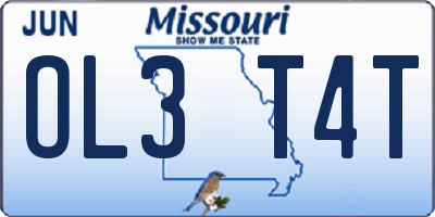 MO license plate OL3T4T