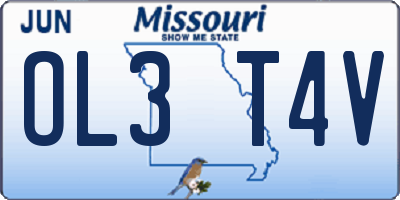MO license plate OL3T4V