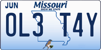 MO license plate OL3T4Y