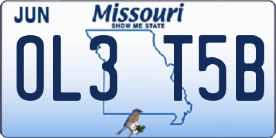 MO license plate OL3T5B