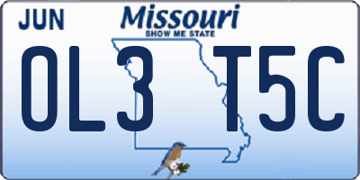 MO license plate OL3T5C