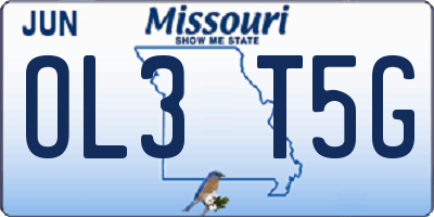 MO license plate OL3T5G